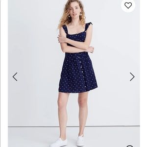Madewell Navy Polka Dot Dress